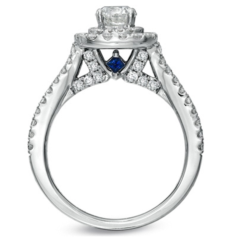 Main Image 2 of Vera Wang Love Collection 1.45 CT. T.W. Diamond Frame Split Shank Engagement Ring in 14K White Gold