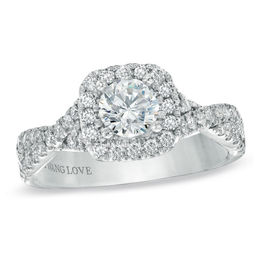 Bague De Fiançailles Vera Wang Love Princess En Argent 925 - CZ, Taille 4 à 14, Style Art Déco