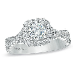 Vera Wang Love Collection CT. T.W. Diamond Frame Engagement Ring in 14K White Gold