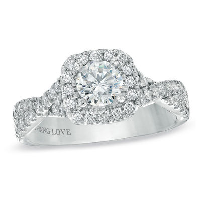 Vera Wang Love Collection CT. T.W. Diamond Frame Engagement Ring in 14K White Gold