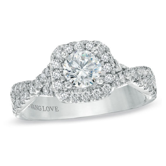 Vera Wang Love Collection CT. T.W. Diamond Frame Engagement Ring in 14K White Gold