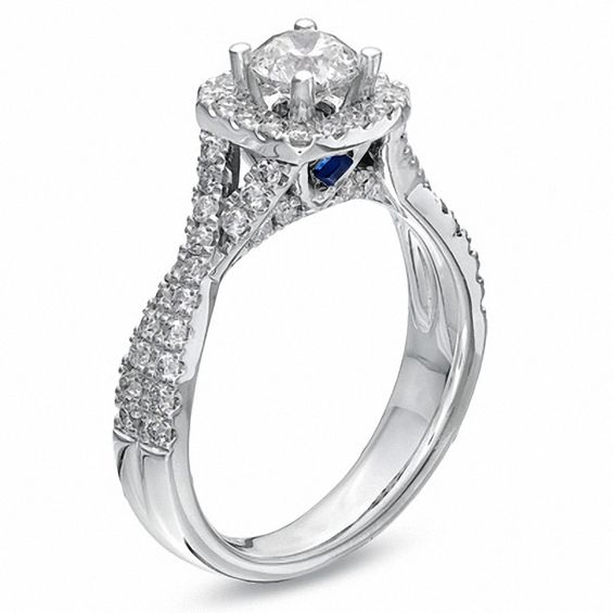 Vera Wang Love Collection CT. T.W. Diamond Frame Engagement Ring in 14K White Gold