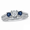 Thumbnail Image 1 of Vera Wang Love Collection 1.30 CT. T.W. Diamond and Sapphire Three Stone Engagement Ring in 14K White Gold