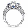 Vera Wang Love Collection 1.30 CT. T.W. Diamond and Sapphire Three Stone Engagement Ring in 14K White Gold