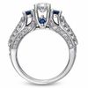 Thumbnail Image 2 of Vera Wang Love Collection 1.30 CT. T.W. Diamond and Sapphire Three Stone Engagement Ring in 14K White Gold