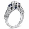 Thumbnail Image 2 of Vera Wang Love Collection 1.30 CT. T.W. Diamond and Sapphire Three Stone Engagement Ring in 14K White Gold