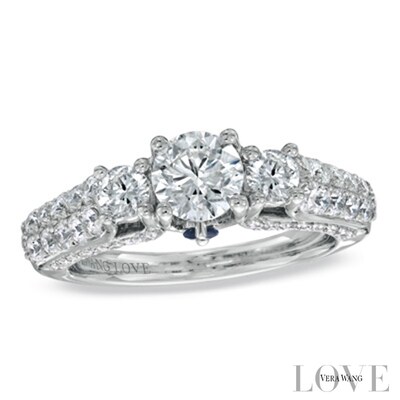 Vera Wang Love Collection 1.70 CT. T.W. Diamond Three Stone Engagement Ring in 14K White Gold