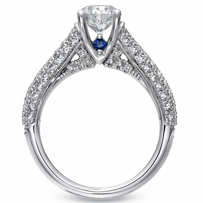 Main Image 2 of Vera Wang Love Collection 1.70 CT. T.W. Diamond Pavé Engagement Ring in 14K White Gold