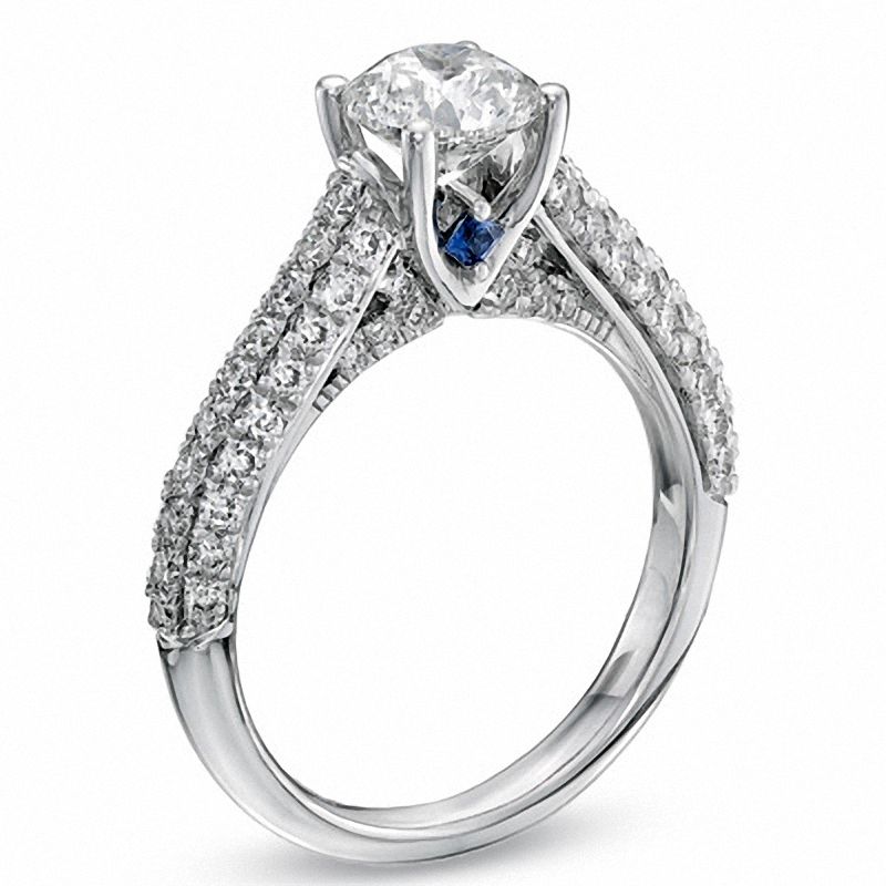 Vera Wang Love Collection 1.70 CT. T.W. Diamond Pavé Engagement Ring in 14K White Gold