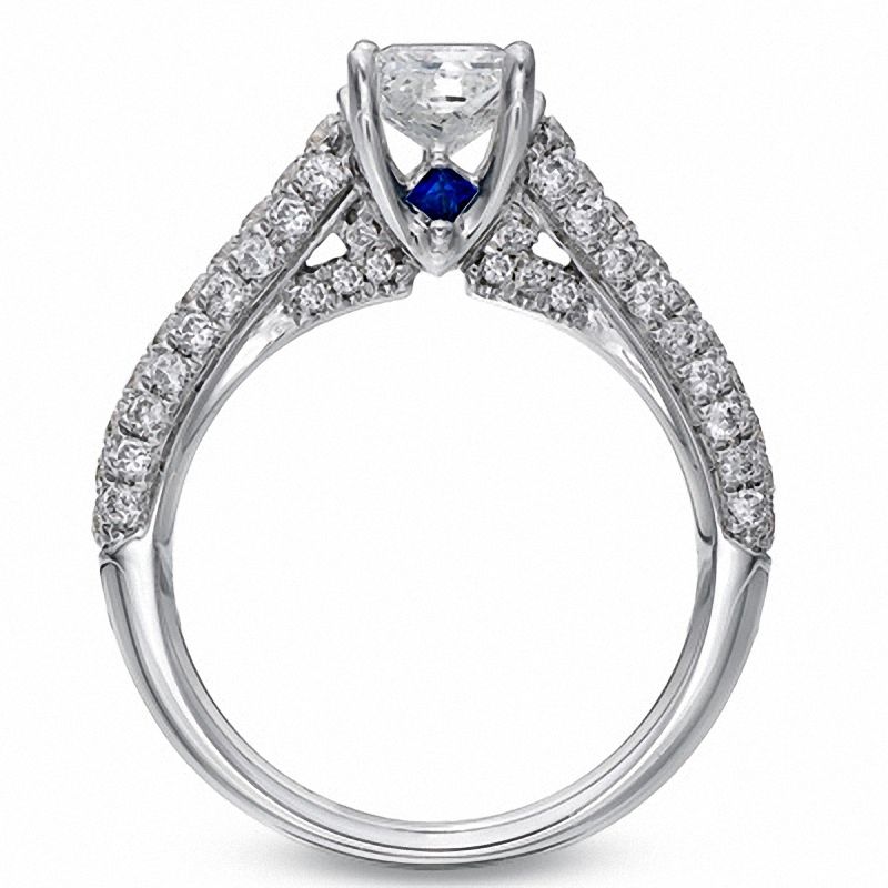 Main Image 2 of Vera Wang Love Collection 1.45 CT. T.W. Princess-Cut Diamond Engagement Ring in 14K White Gold