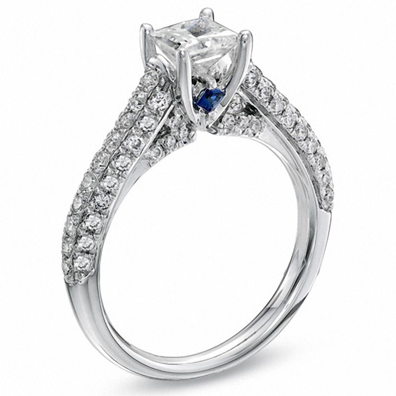 Vera Wang Love Collection 1.45 CT. T.W. Princess-Cut Diamond Engagement Ring in 14K White Gold