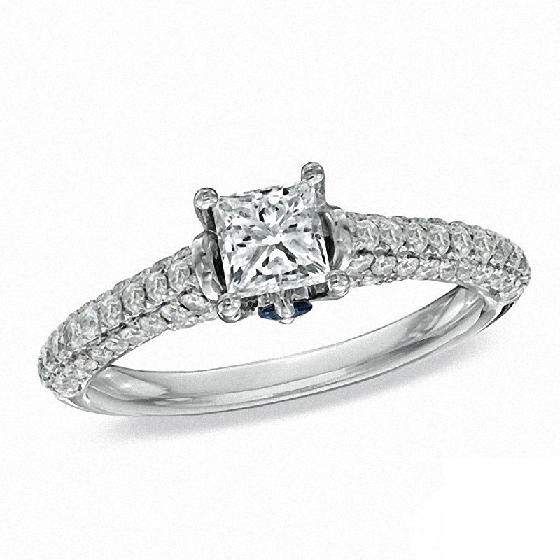 Vera Wang Love Collection 0.95 CT. T.W. Princess-Cut Diamond Engagement Ring in 14K White Gold