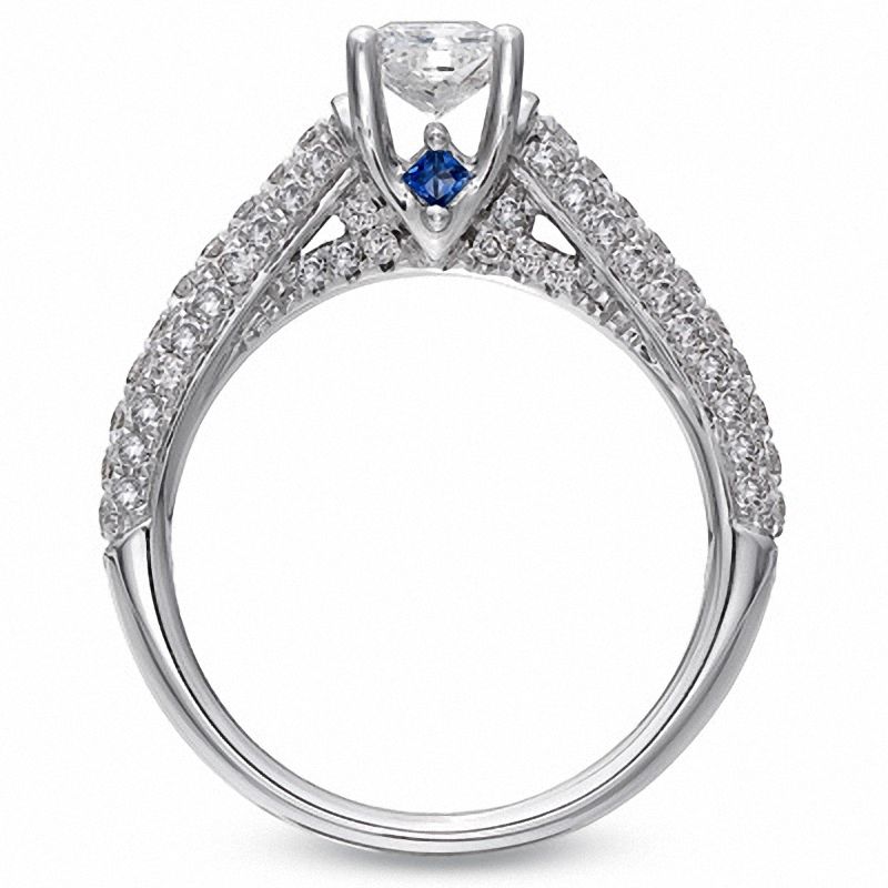 Main Image 2 of Vera Wang Love Collection 0.95 CT. T.W. Princess-Cut Diamond Engagement Ring in 14K White Gold