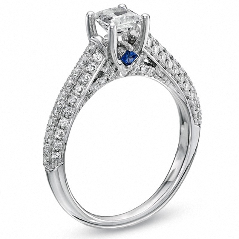 Main Image 3 of Vera Wang Love Collection 0.95 CT. T.W. Princess-Cut Diamond Engagement Ring in 14K White Gold