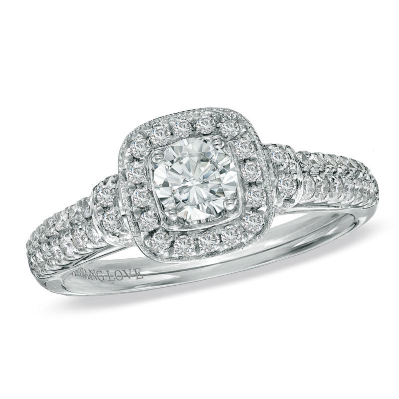 Main Image 1 of Vera Wang Love Collection 0.70 CT. T.W. Diamond Frame Engagement Ring in 14K White Gold