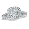 Thumbnail Image 1 of Vera Wang Love Collection 1.45 CT. T.W. Princess-Cut Diamond Frame Split Shank Engagement Ring in 14K White Gold
