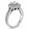Thumbnail Image 3 of Vera Wang Love Collection 1.45 CT. T.W. Princess-Cut Diamond Frame Split Shank Engagement Ring in 14K White Gold