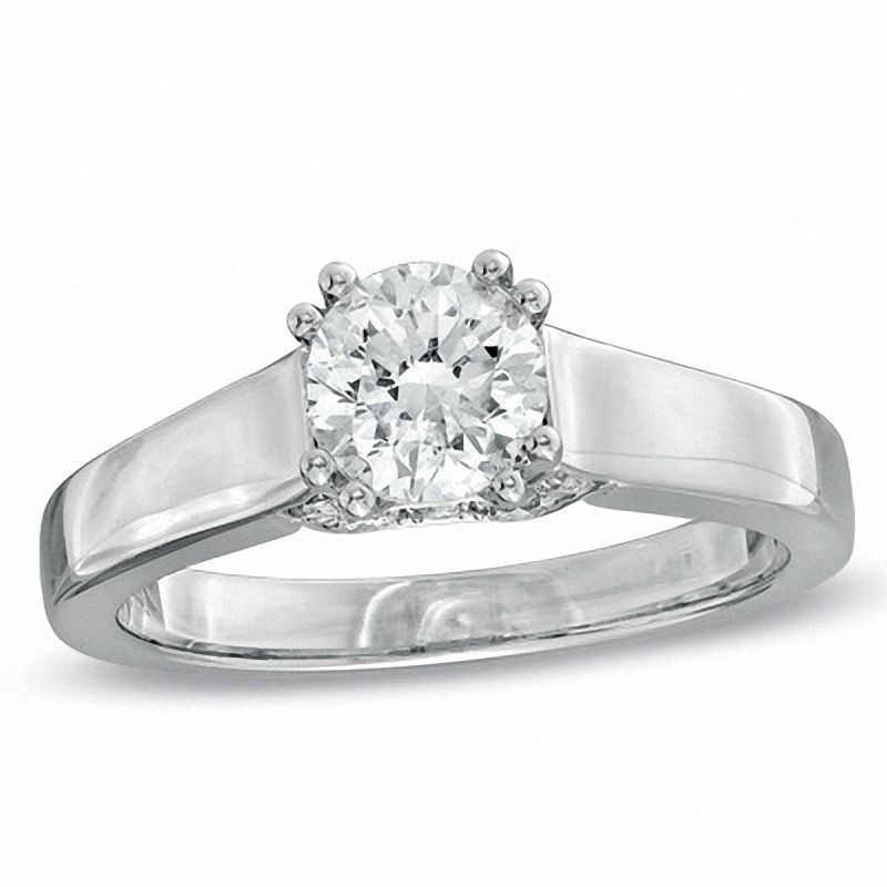 Main Image 1 of 1.18 CT. T.W. Certified Diamond Engagement Ring in 14K White Gold (J/I2)