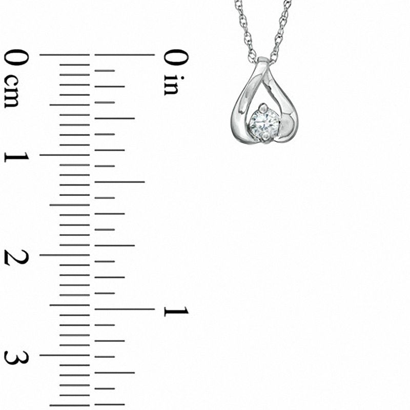 Main Image 2 of 0.10 CT. Diamond Solitaire Kiss Pendant in 10K White Gold