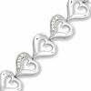 Thumbnail Image 1 of Diamond Accent Heart Link Bracelet in Sterling Silver - 7.25"