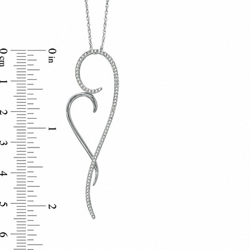 0.33 CT. T.W. Diamond Tilted Looped Heart Pendant in Sterling Silver