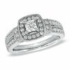 Thumbnail Image 0 of 1.00 CT. T.W. Princess-Cut Diamond Frame Engagement Ring in 14K White Gold