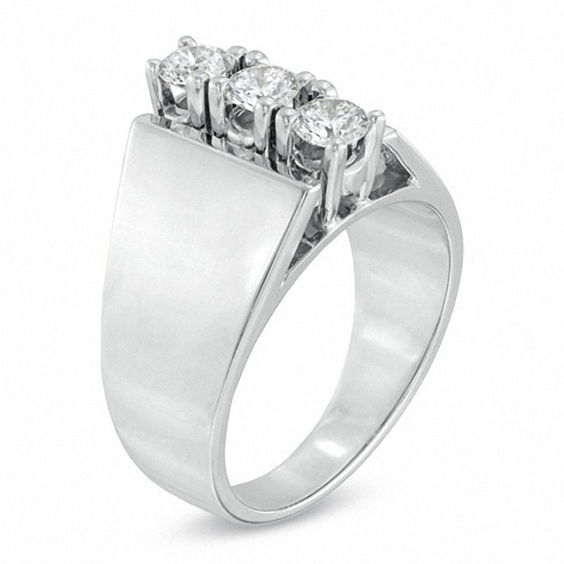 0.50 CT. T.W. Diamond Three Stone Linear Ring in 14K White Gold