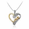 Thumbnail Image 1 of 0.10 CT. T.W. Diamond Heart-Shaped "Love" Pendant in 10K White Gold