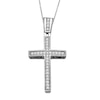 Thumbnail Image 1 of 0.10 CT. T.W. Diamond Cross Pendant in Sterling Silver