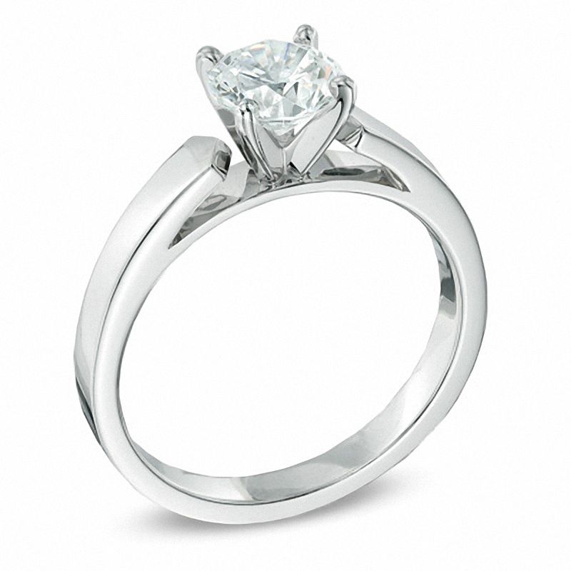 1.50 CT. Certified Diamond Solitaire Crown Royal Engagement Ring in 14K White Gold (J/I2)