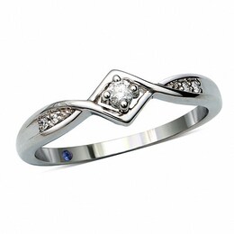 0.05 CT. T.W. Diamond Beautiful Promise Ring in Sterling Silver