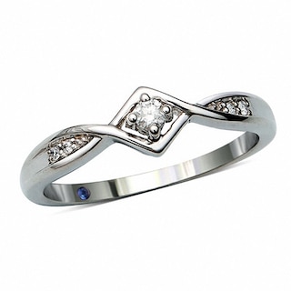 0.05 CT. T.W. Diamond Beautiful Promise Ring in Sterling Silver