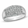 Thumbnail Image 1 of 0.33 CT. T.W. Diamond Three Row Comfort Fit Anniversary Band in 10K White Gold