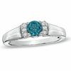 Thumbnail Image 0 of 0.75 CT. T.W. Enhanced Blue and White Diamond Engagement Ring in 14K White Gold