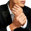 Thumbnail Image 2 of Men's 0.10 CT. T.W. Diamond Three Stone Slant Band in 10K White Gold