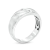 Thumbnail Image 3 of Men's 0.10 CT. T.W. Diamond Three Stone Slant Band in 10K White Gold