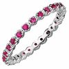 Thumbnail Image 0 of Stackable Expressions™ Lab-Created Ruby Prong-Set Eternity Ring in Sterling Silver