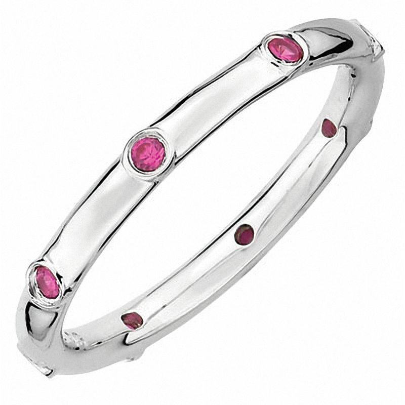 Stackable Expressions™ Lab-Created Ruby Station Ring in Sterling Silver