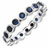 Thumbnail Image 1 of Stackable Expressions™ Lab-Created Blue Sapphire Eternity Ring in Sterling Silver