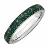 Thumbnail Image 0 of Stackable Expressions™ Lab-Created Emerald Two Row Eternity Ring in Sterling Silver