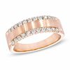 Thumbnail Image 1 of 0.50 CT. T.W. Diamond Satin Band in 14K Rose Gold