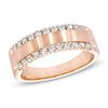 Thumbnail Image 0 of 0.50 CT. T.W. Diamond Satin Band in 14K Rose Gold