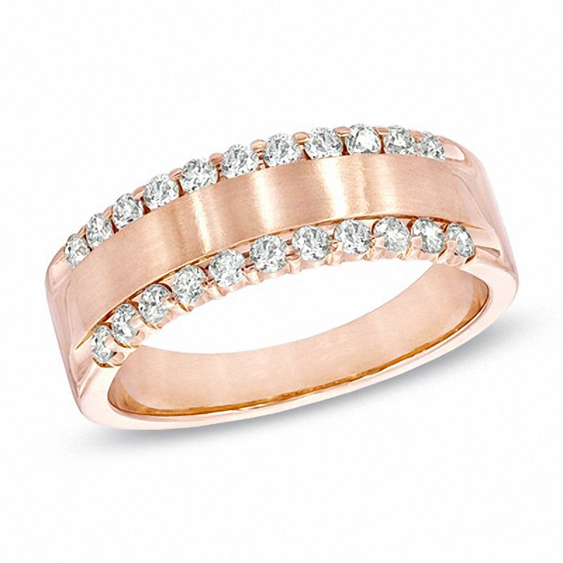 0.50 CT. T.W. Diamond Satin Band in 14K Rose Gold|Peoples Jewellers