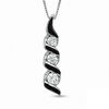 Thumbnail Image 0 of Sirena™ Black Eyes  0.25 CT. Diamond Three Stone Pendant in 14K White Gold with Black Enamel