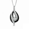 Thumbnail Image 1 of Sirena™ Black Eyes 0.60 CT. T.W. Diamond Pendant in 14K White Gold with Black Enamel