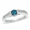 Thumbnail Image 1 of 0.63 CT. T.W. Enhanced Blue and White Diamond Engagement Ring in 14K White Gold
