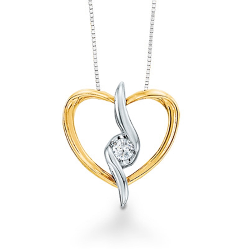 Main Image 1 of Sirena™ Diamond Accent 3-in-1 Heart Pendant in 10K Two-Tone Gold