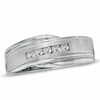 Thumbnail Image 0 of Men's 0.25 CT. T.W. Diamond Five Stone Comfort Fit Anniversary Band in 14K White Gold