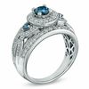 Thumbnail Image 2 of 1.00 CT. T.W. Enhanced Blue and White Diamond Vintage-Style Engagement Ring in 14K White Gold