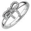 Thumbnail Image 1 of Stackable Expressions™ 0.10 CT. T.W. Diamond Bow Ring in Sterling Silver